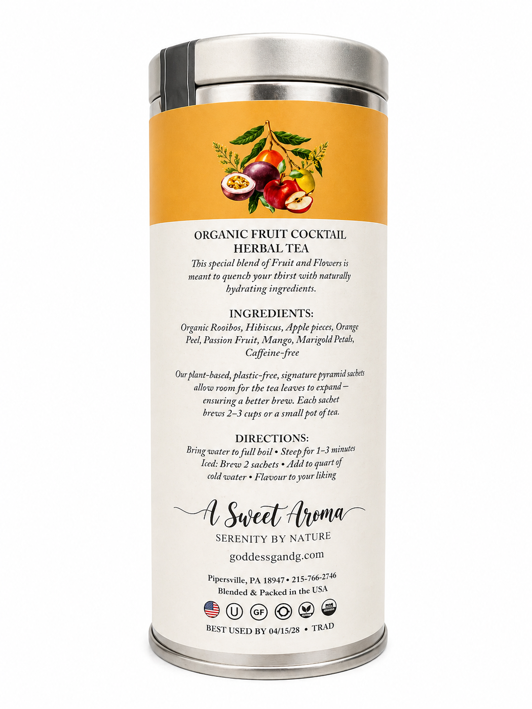 Organic Caffeine Free Fruit Cocktail Herbal Tea