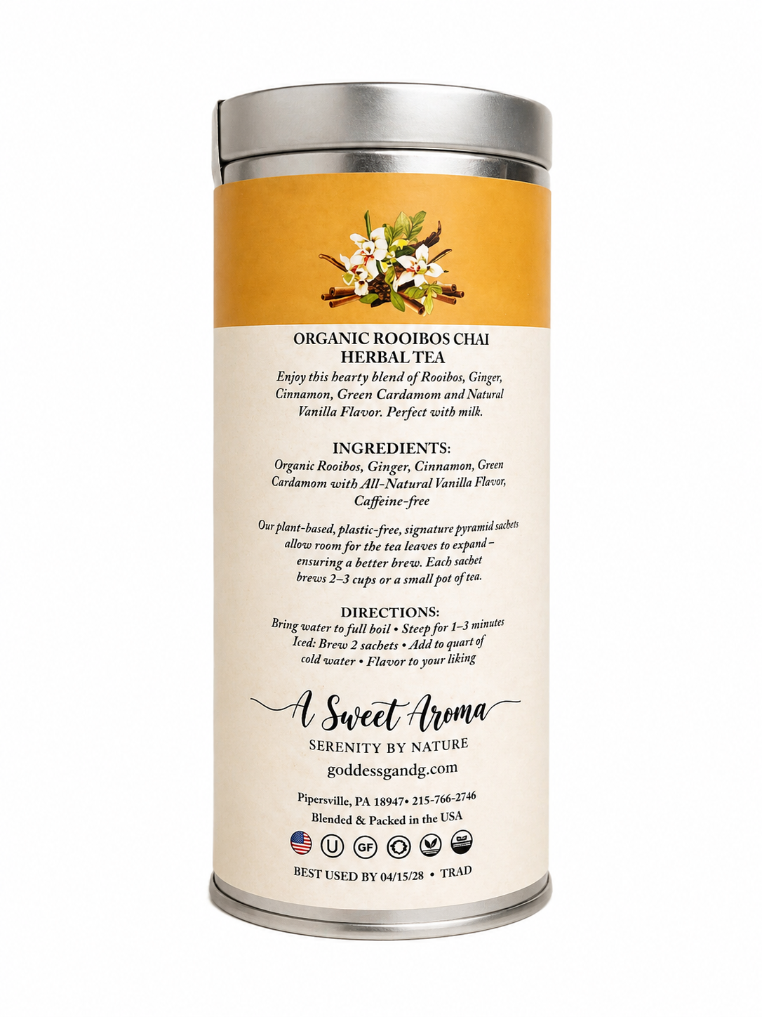 Organic Caffeine Free Rooibos Chai Herbal Tea