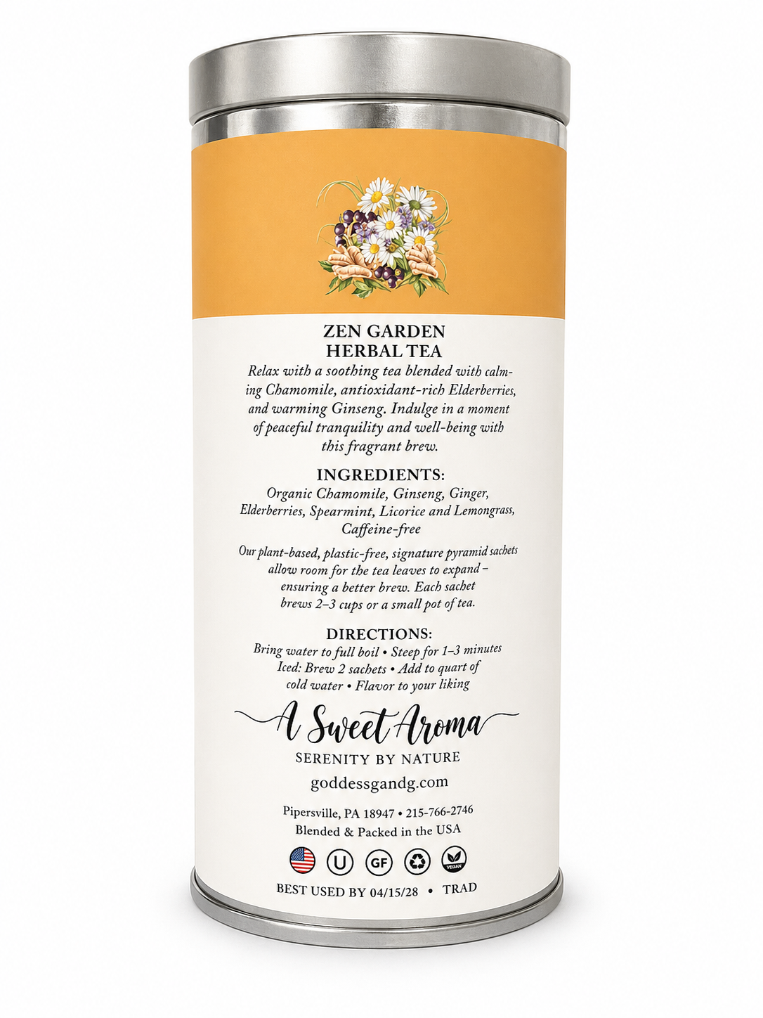 Organic Caffeine Free Zen Garden Herbal Tea